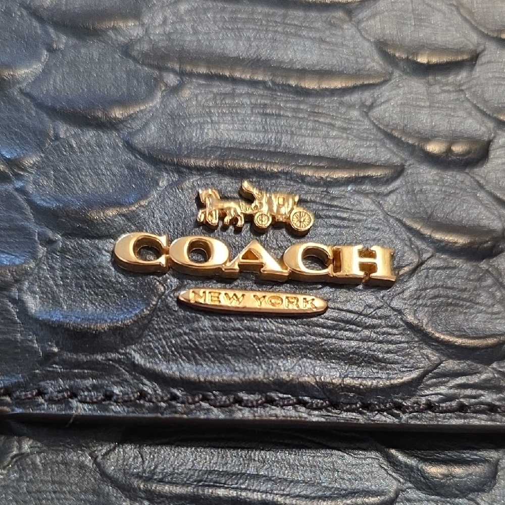 Coach Midnight Blue Textured Wallet - Picture 2 of 5